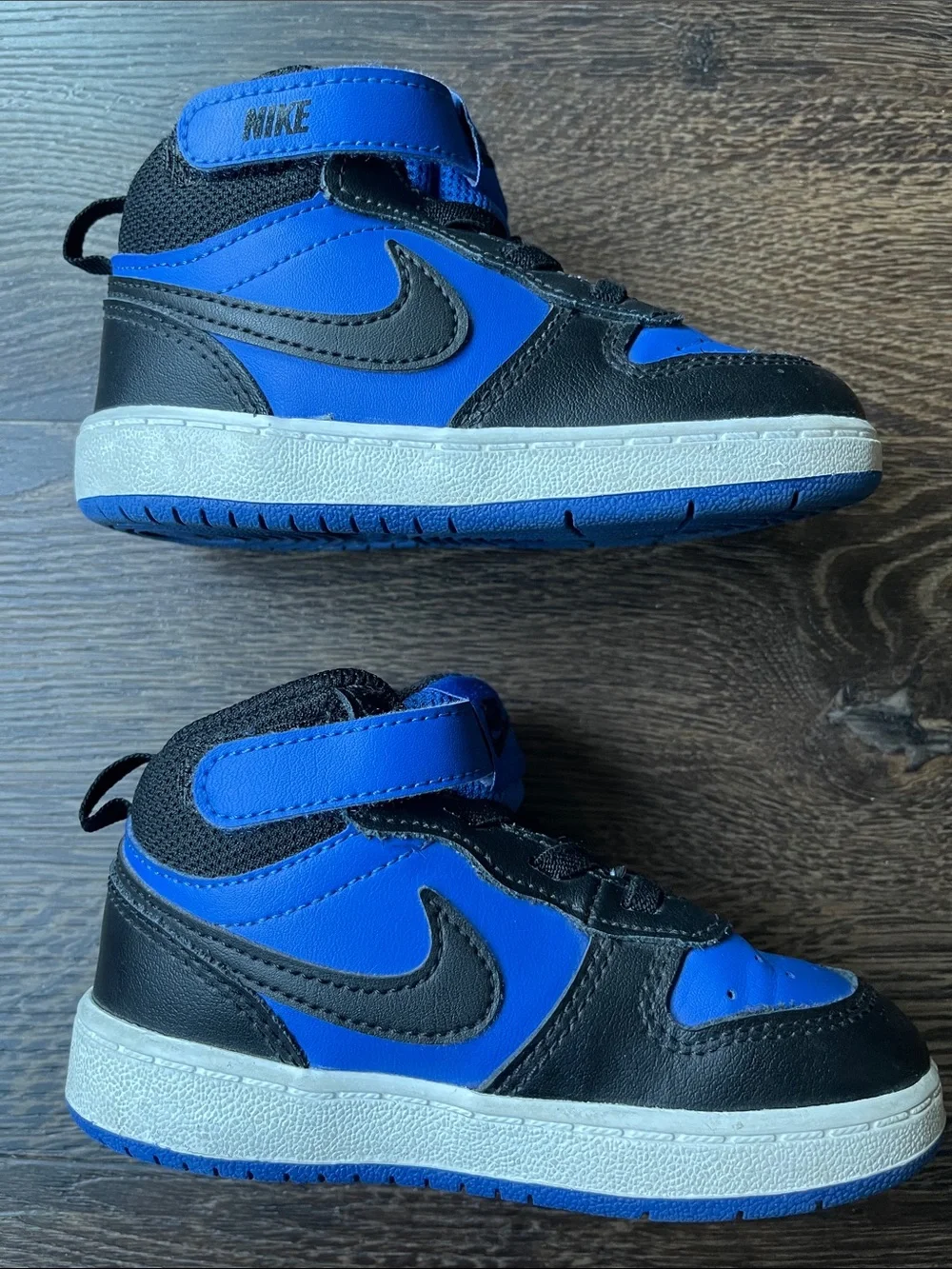 Nike Court Borough Mid 2 Blue and Black Toddler mid-top shoes size toddler 8